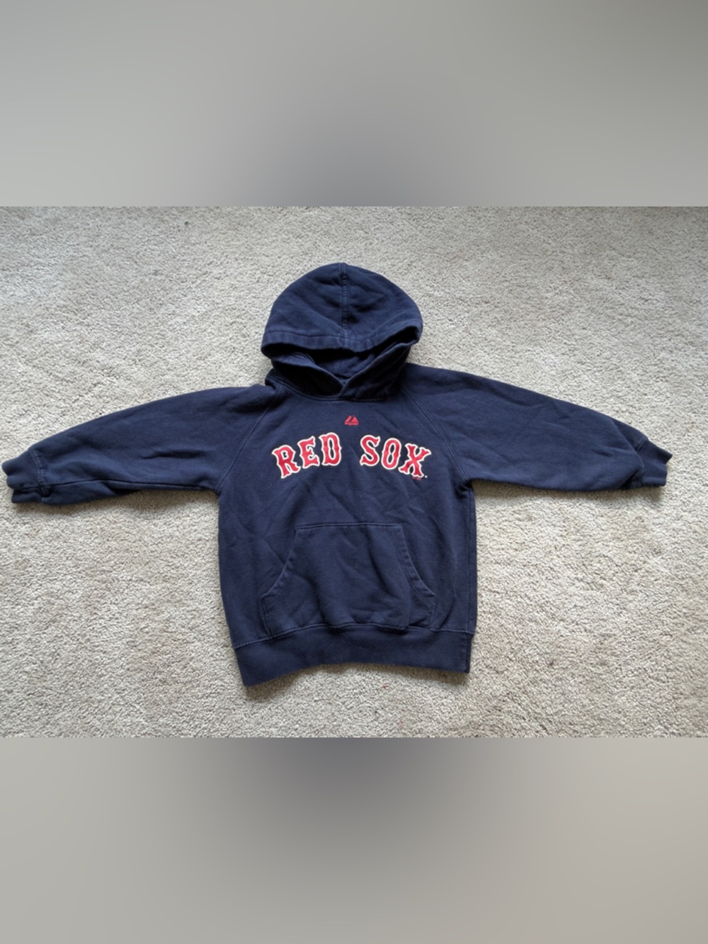 Majestic Navy Red Sox Kids Pullover Hoodie